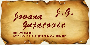 Jovana Gnjatović vizit kartica